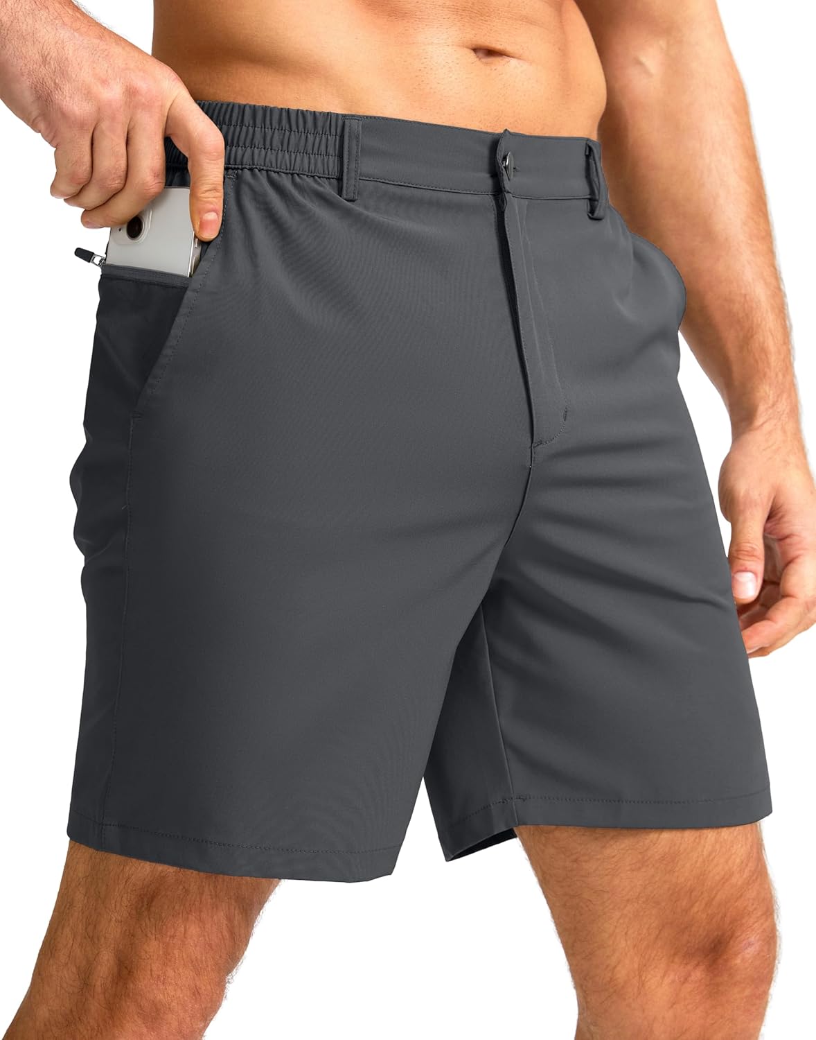 Men's Casual Shorts 7" Lightweight Golf Shorts for Men Stretch with 3 Pockets Quick Dry Breathable Work Shorts