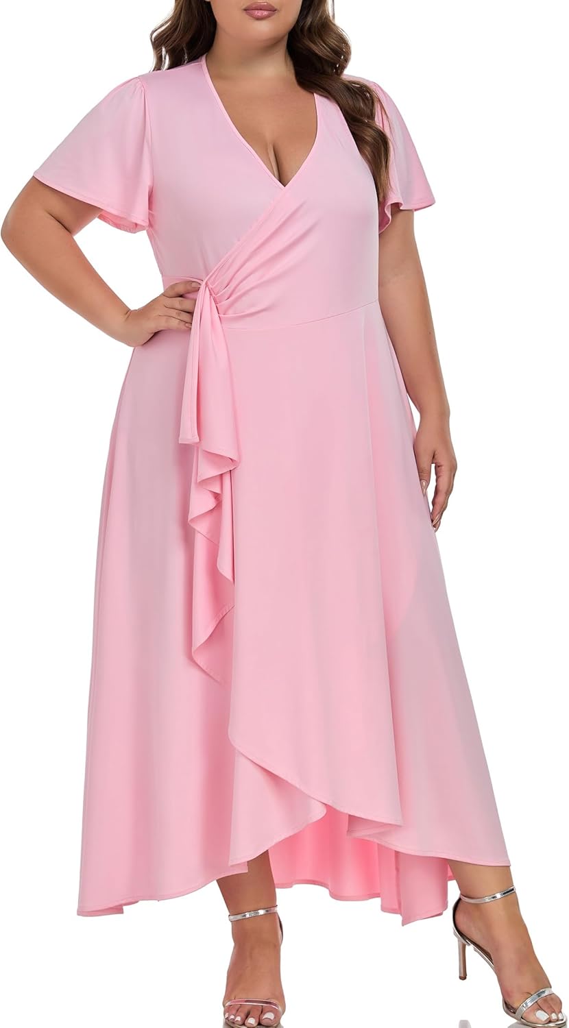 Plus Size Dresses for Curvy Women Short Sleeve Summer Dress