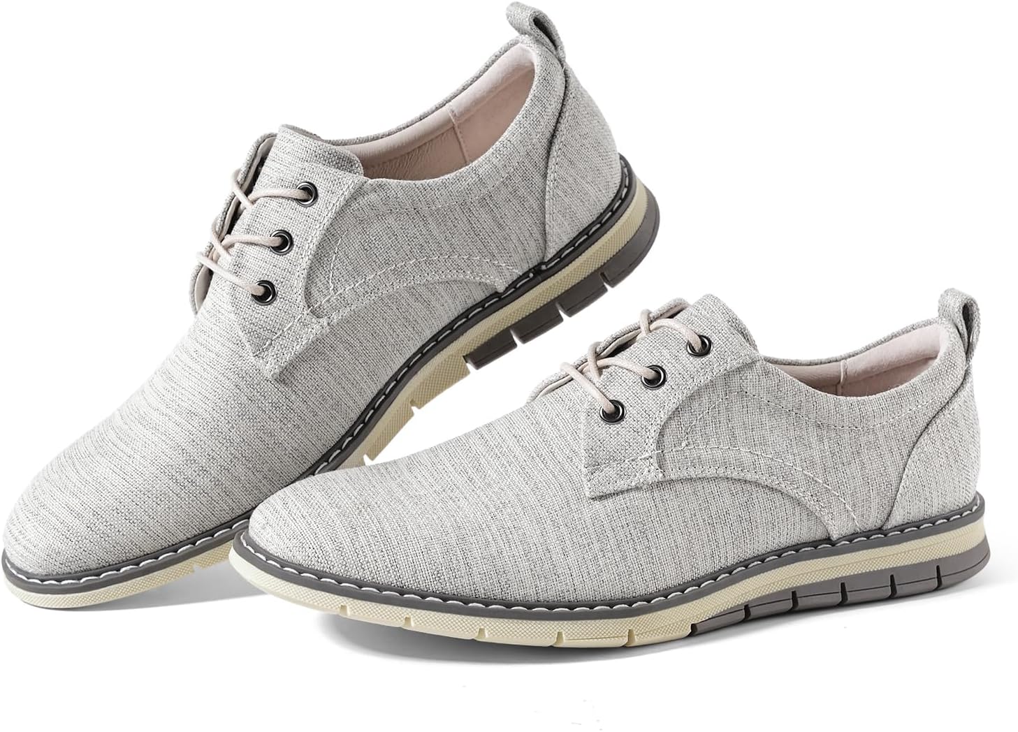 Men's Black Dress Shoes - Stylish Canvas Casual Shoes for Men - Classic Lace Up Derby Shoes Black