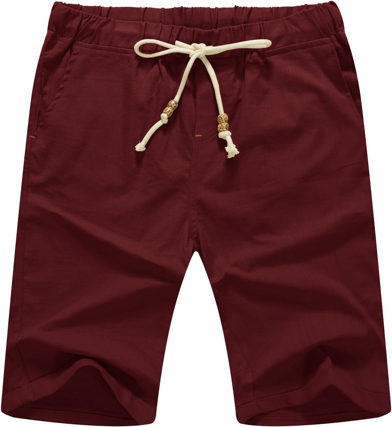 Men’s Linen Shorts Casual Drawstring Summer Beach Shorts